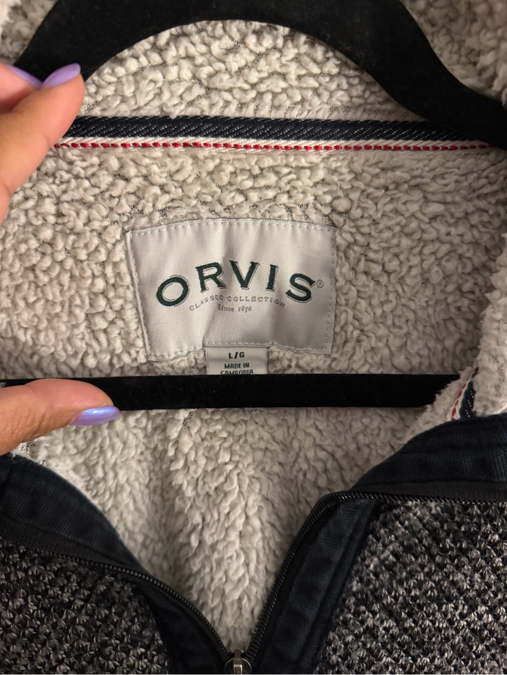 Orvis Men's Sherpa-Lined 1/4 Zip Pullover Large - Picture 2 of 9